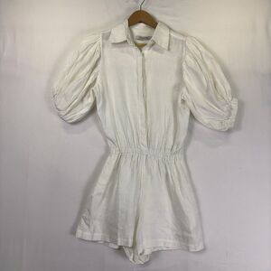the femm Linen Puff Sleeve Romper
